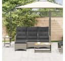 vidaXL Loungesofa Gartensofa L-Form Grau Poly Rattan Bild 3