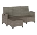 vidaXL Loungesofa Gartensofa L-Form Grau Poly Rattan Bild 4