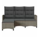 vidaXL Loungesofa Gartensofa L-Form Grau Poly Rattan Bild 5
