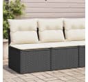 vidaXL Gartenlounge-Set 2-tlg. Schwarz Poly Rattan mit Kissen Bild 1
