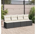 vidaXL Gartenlounge-Set 2-tlg. Schwarz Poly Rattan mit Kissen Bild 3