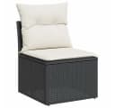 vidaXL Gartenlounge-Set 2-tlg. Schwarz Poly Rattan mit Kissen Bild 4