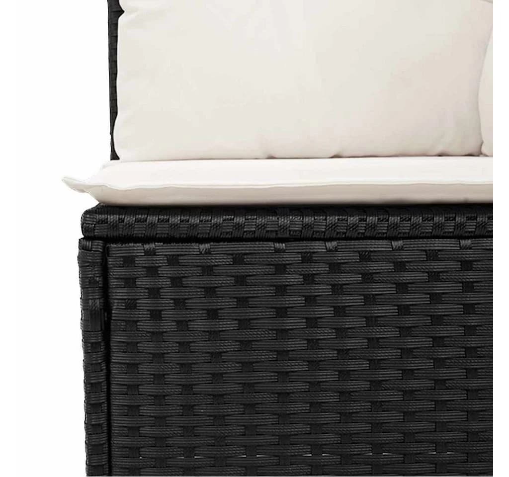 vidaXL Gartenlounge-Set 2-tlg. Schwarz Poly Rattan mit Kissen - Bild 5