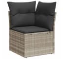 vidaXL Gartenlounge-Set 6-tlg. Hellgrau Poly Rattan mit Kissen Bild 4