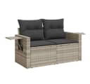 vidaXL Gartenlounge-Set 6-tlg. Hellgrau Poly Rattan mit Kissen Bild 5