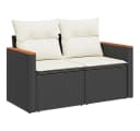 vidaXL Gartenlounge-Set 5-tlg. Schwarz Poly Rattan mit Kissen Bild 3