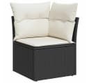 vidaXL Gartenlounge-Set 5-tlg. Schwarz Poly Rattan mit Kissen Bild 4