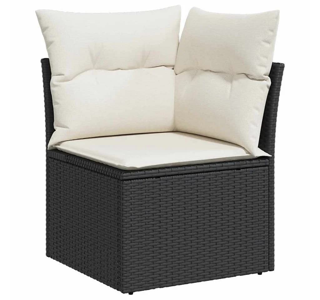 vidaXL Gartenlounge-Set 5-tlg. Schwarz Poly Rattan mit Kissen - Bild 4
