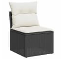 vidaXL Gartenlounge-Set 5-tlg. Schwarz Poly Rattan mit Kissen Bild 5