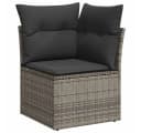 vidaXL Gartenlounge-Set 5-tlg. Grau Poly Rattan mit Kissen Bild 4