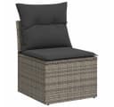 vidaXL Gartenlounge-Set 5-tlg. Grau Poly Rattan mit Kissen Bild 5