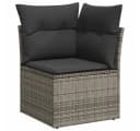 vidaXL Gartenlounge-Set 7-tlg. Grau Poly Rattan mit Kissen Bild 4
