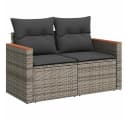 vidaXL Gartenlounge-Set 7-tlg. Grau Poly Rattan mit Kissen Bild 5