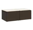 vidaXL Gartenlounge-Set 2-tlg. Braun Poly Rattan mit Kissen Bild 2