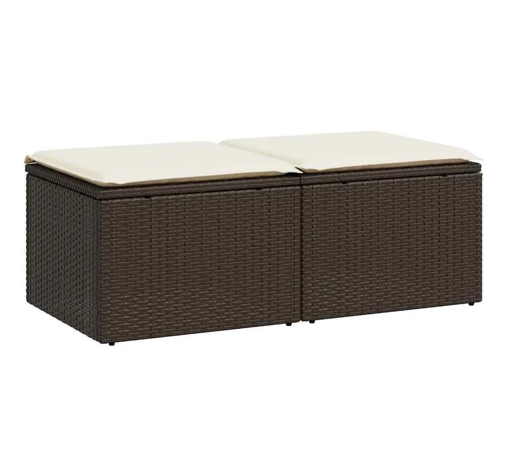 vidaXL Gartenlounge-Set 2-tlg. Braun Poly Rattan mit Kissen - Bild 2