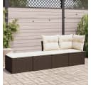 vidaXL Gartenlounge-Set 2-tlg. Braun Poly Rattan mit Kissen Bild 3