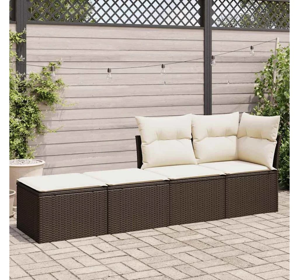 vidaXL Gartenlounge-Set 2-tlg. Braun Poly Rattan mit Kissen - Bild 3