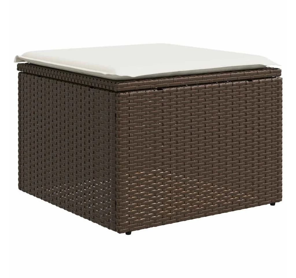 vidaXL Gartenlounge-Set 2-tlg. Braun Poly Rattan mit Kissen - Bild 4