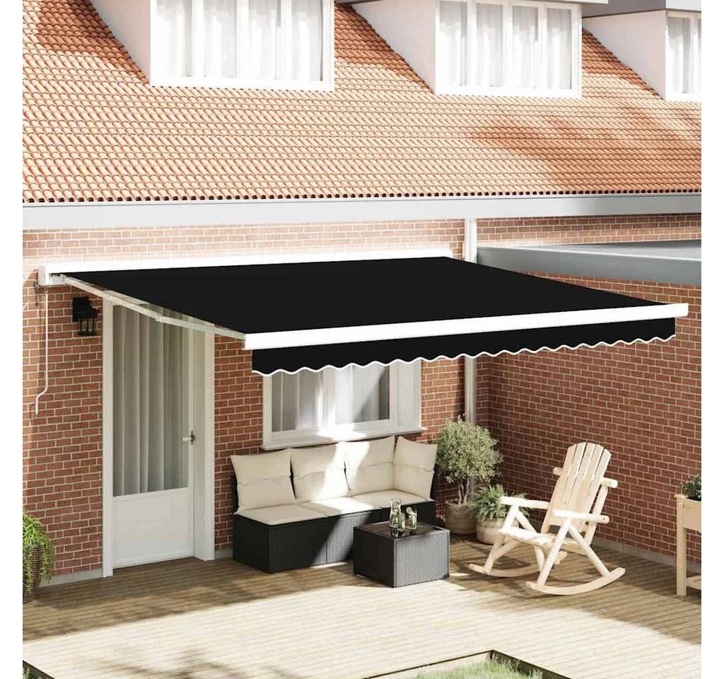vidaXL Markisenersatzstoff Schwarz 4 x 3 m Polyester