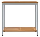 vidaXL Gartentisch mit Regal Grau Massivholz Bild 5
