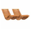 vidaXL Gartenliege 2-Person Braun Massivholz Wippend Bild 2