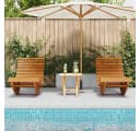 vidaXL Gartenliege 2-Person Braun Massivholz Wippend Bild 3