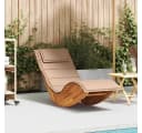 vidaXL Schaukel-Sonnenliege Massivholz Beige mit Kissen Bild 1