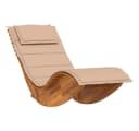 vidaXL Schaukel-Sonnenliege Massivholz Beige mit Kissen Bild 2