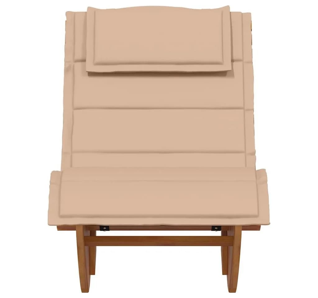 vidaXL Schaukel-Sonnenliege Massivholz Beige mit Kissen - Bild 4