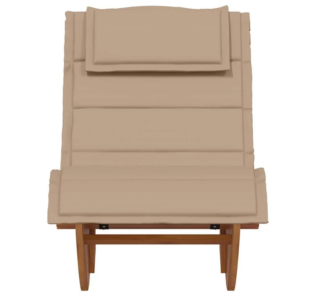 vidaXL Gartenliege Schaukelliege Massivholz mit Kissen Taupe - Bild 4