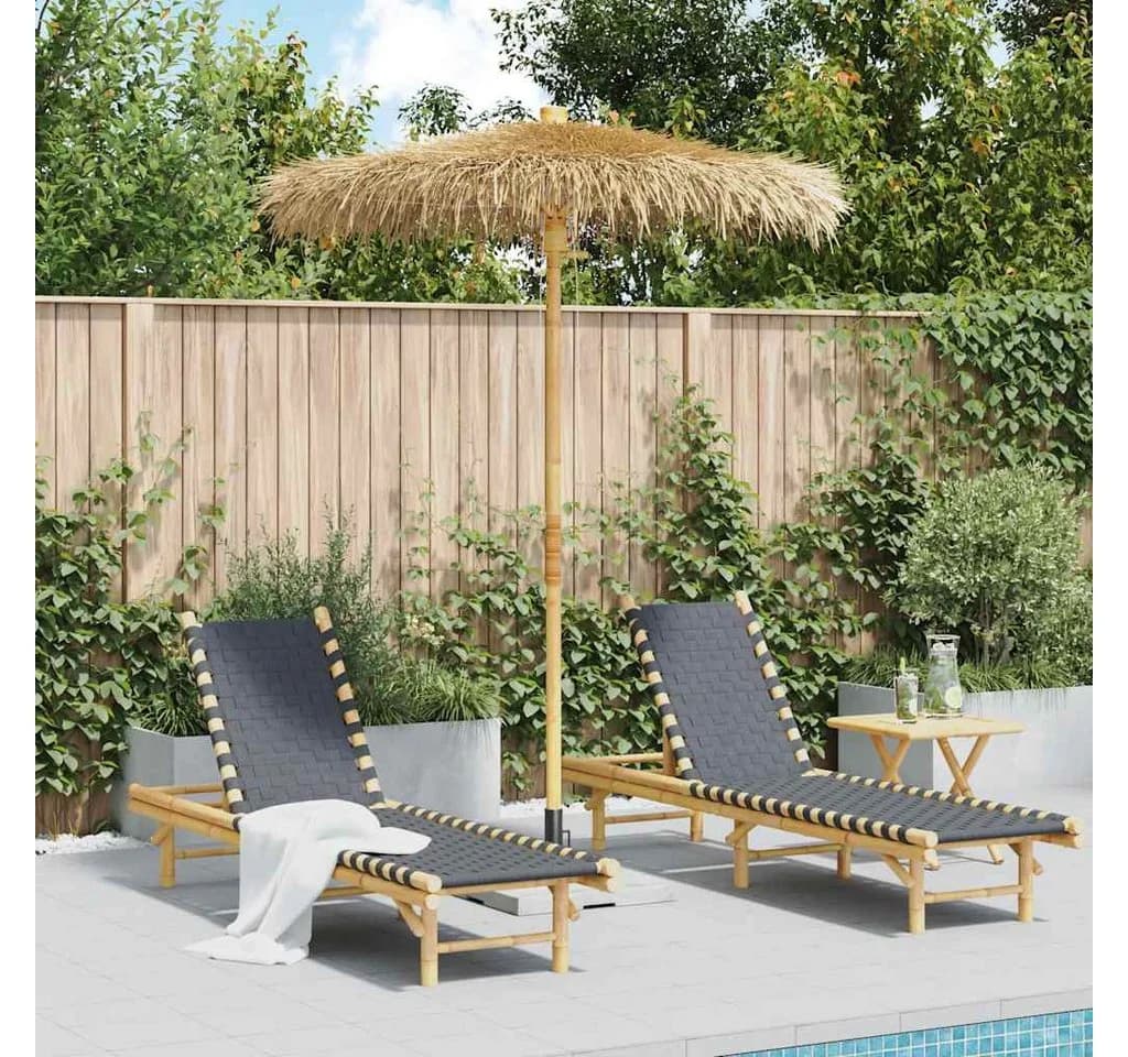 vidaXL Tiki-Sonnenschirm Bananenblattdach Bambus 180 cm