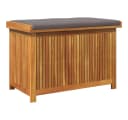 vidaXL Gartenbox Outdoor-Kissenbox mit Kissen Massivholz Grau Bild 2