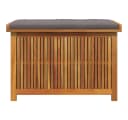 vidaXL Gartenbox Outdoor-Kissenbox mit Kissen Massivholz Grau Bild 5