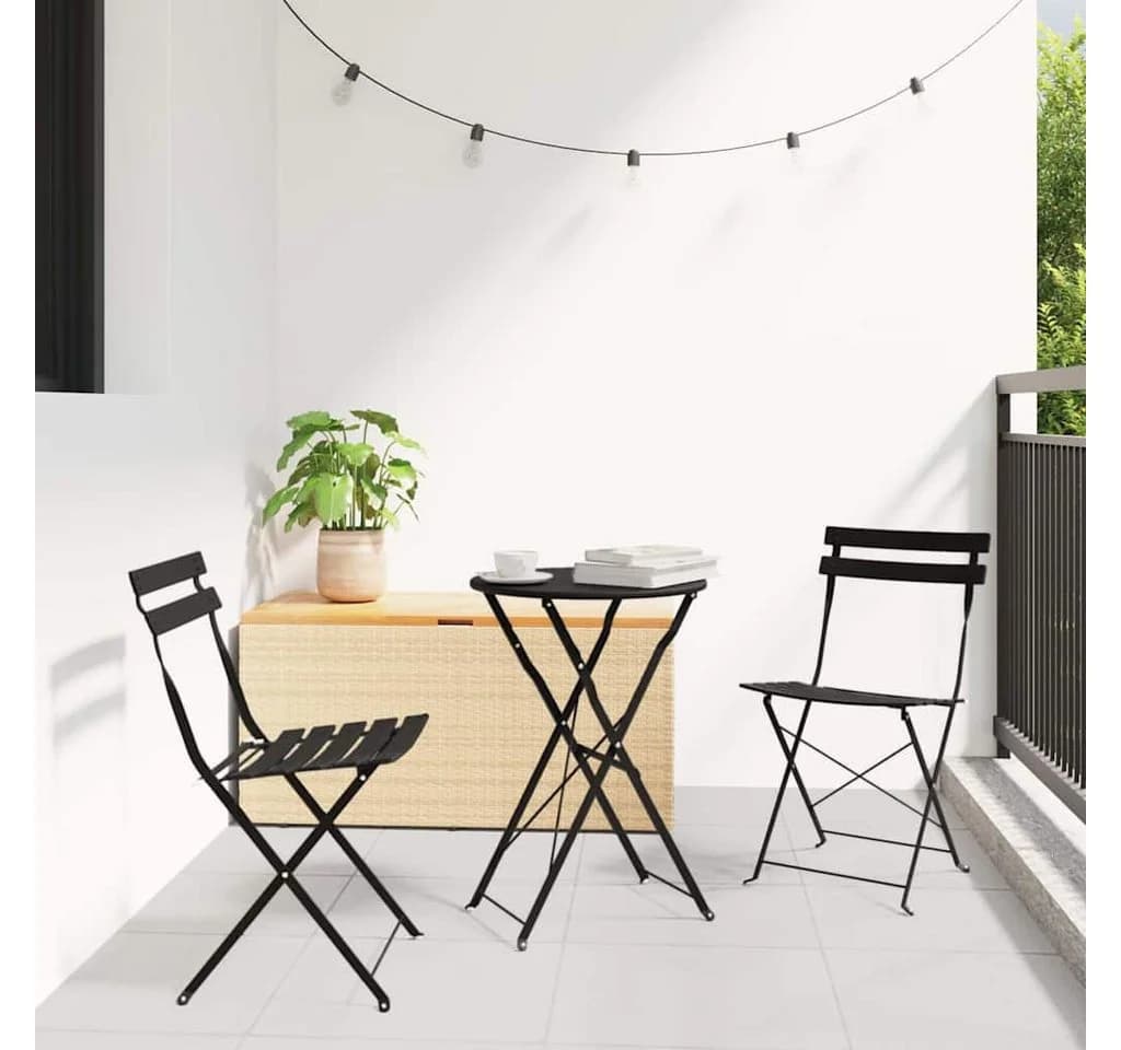 vidaXL Gartenstuhl Klappstuhl 2er-Pack Anthrazit Metall