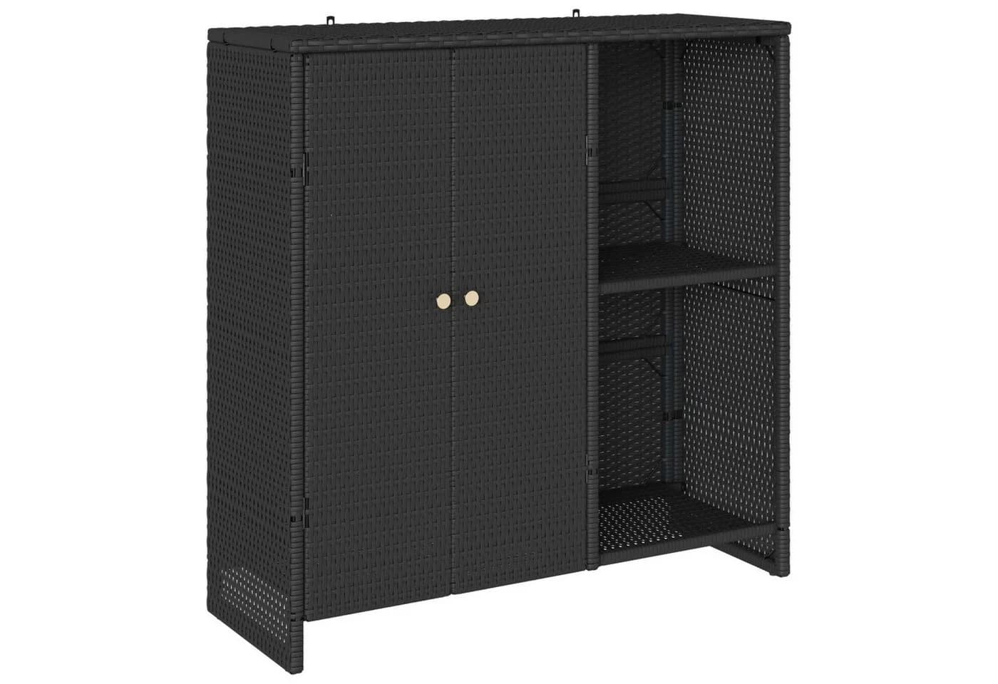 vidaXL Garten-Geräteschrank Schwarz Rattan - Bild 2