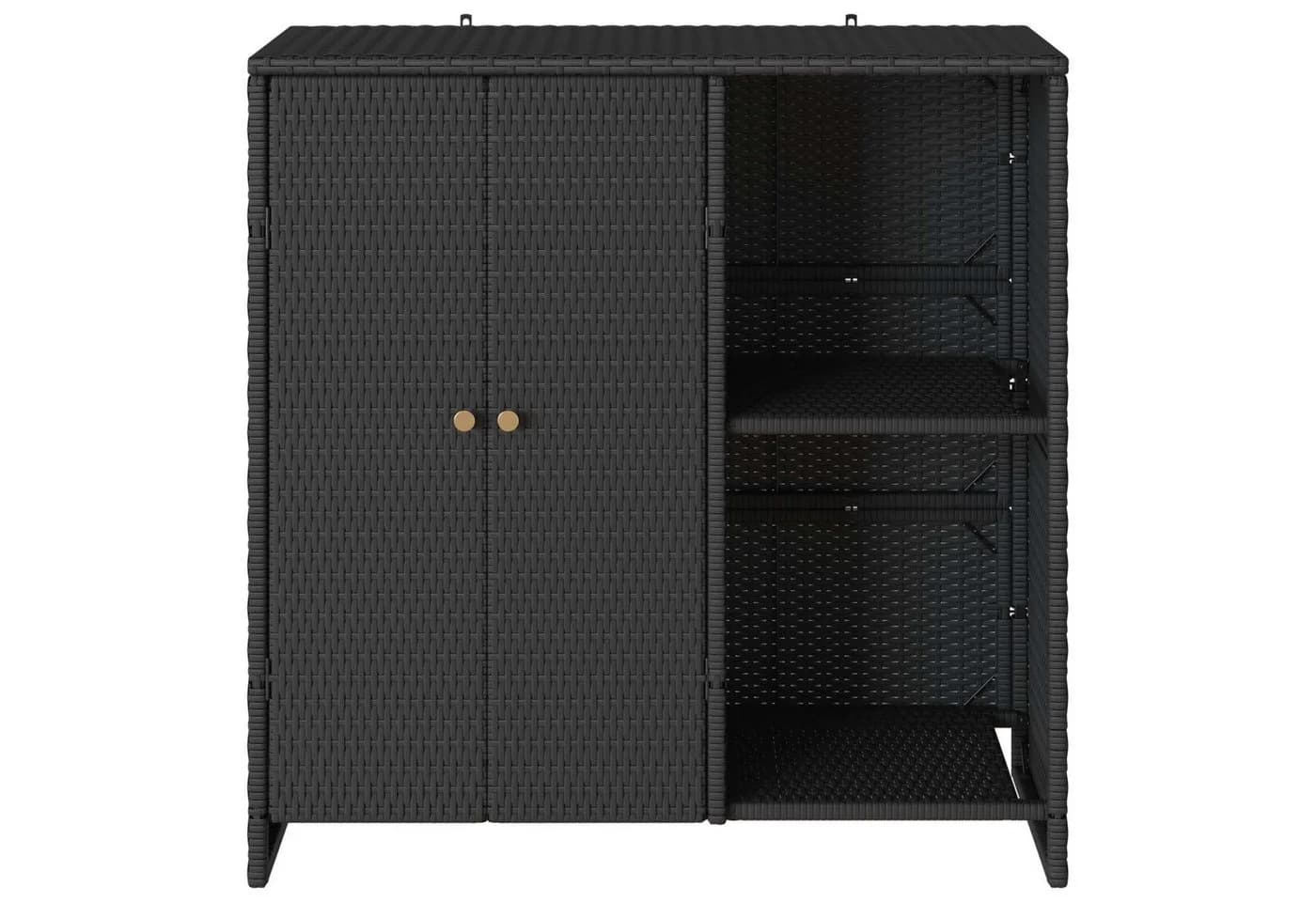 vidaXL Garten-Geräteschrank Schwarz Rattan - Bild 3