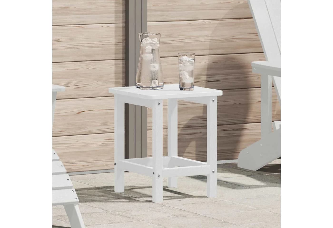 vidaXL Beistelltisch Weiß Polyethylen Modern