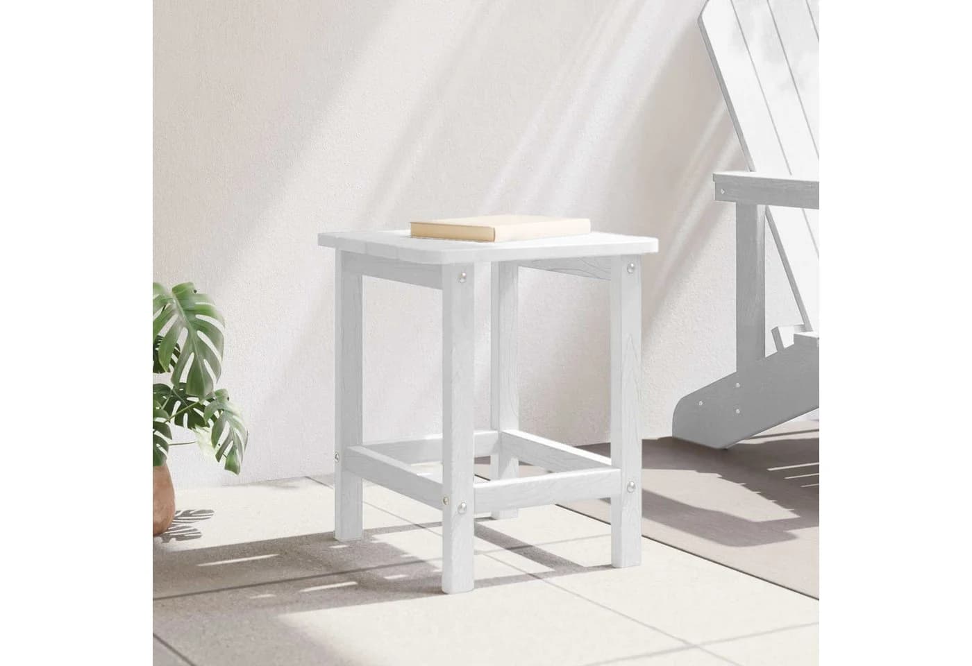 vidaXL Beistelltisch Weiß Polyethylen Modern - Bild 4