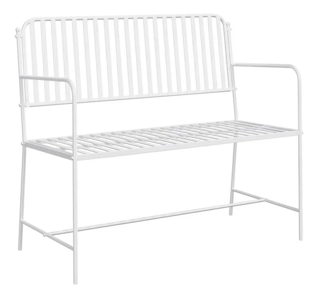 vidaXL Gartenbank Weiß Stahl Modern - Bild 2