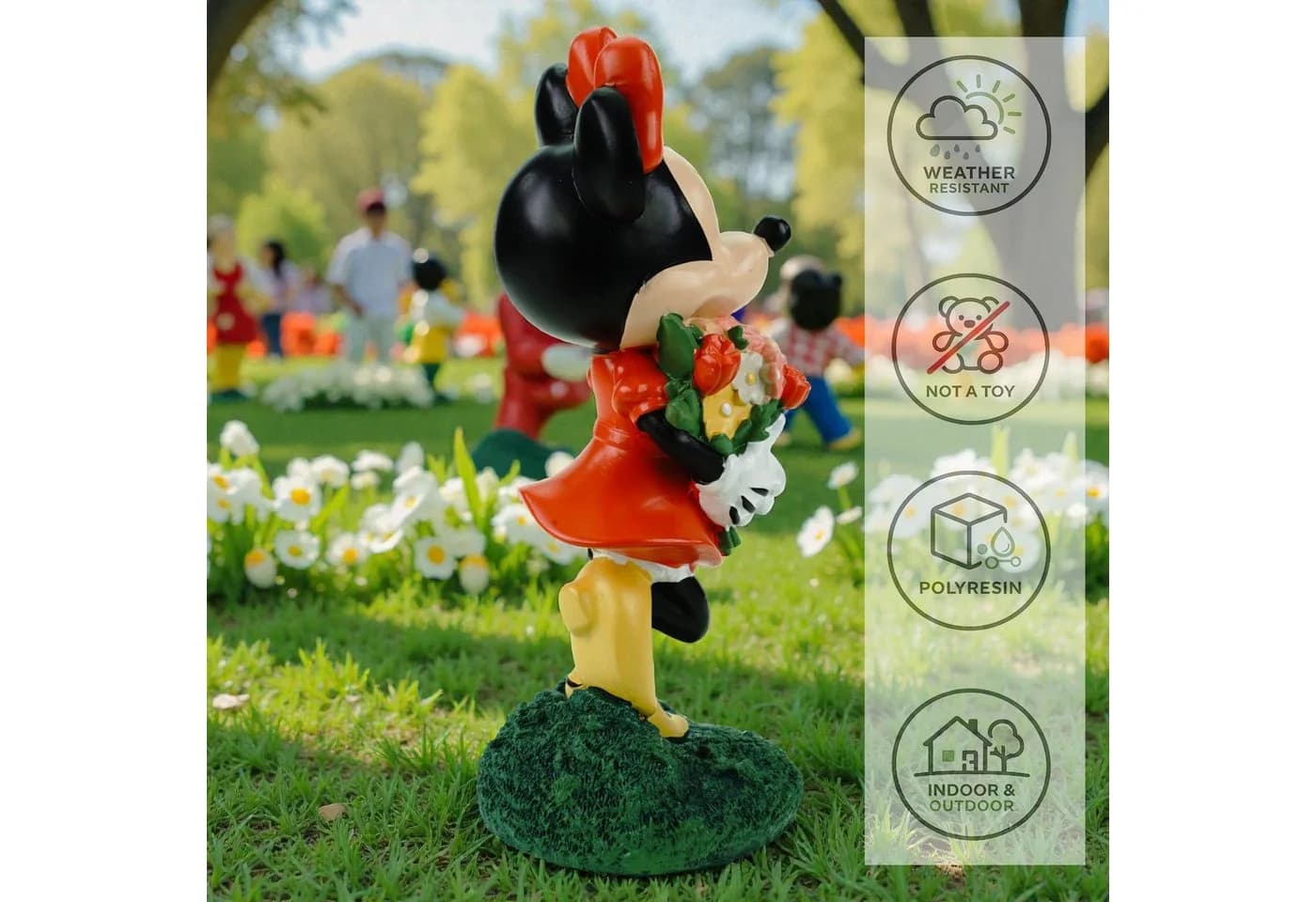Disney Minnie Mouse Gartenfigur mit Blumen 20,4 cm - Bild 4