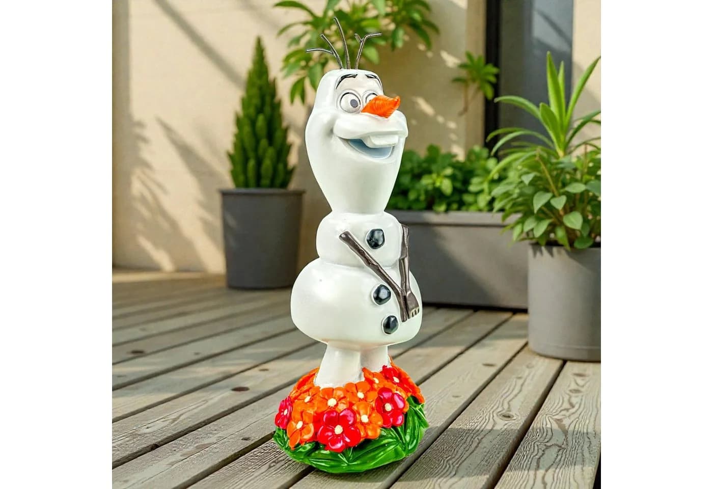 Disney Olaf Gartenfigur Frozen Deko 22 cm Weiß Polyresin