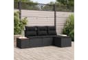 vidaXL Gartensofa-Set 4-tlg. Schwarz Poly-Rattan mit Stauraum Bild 1