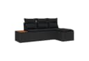 vidaXL Gartensofa-Set 4-tlg. Schwarz Poly-Rattan mit Stauraum Bild 2
