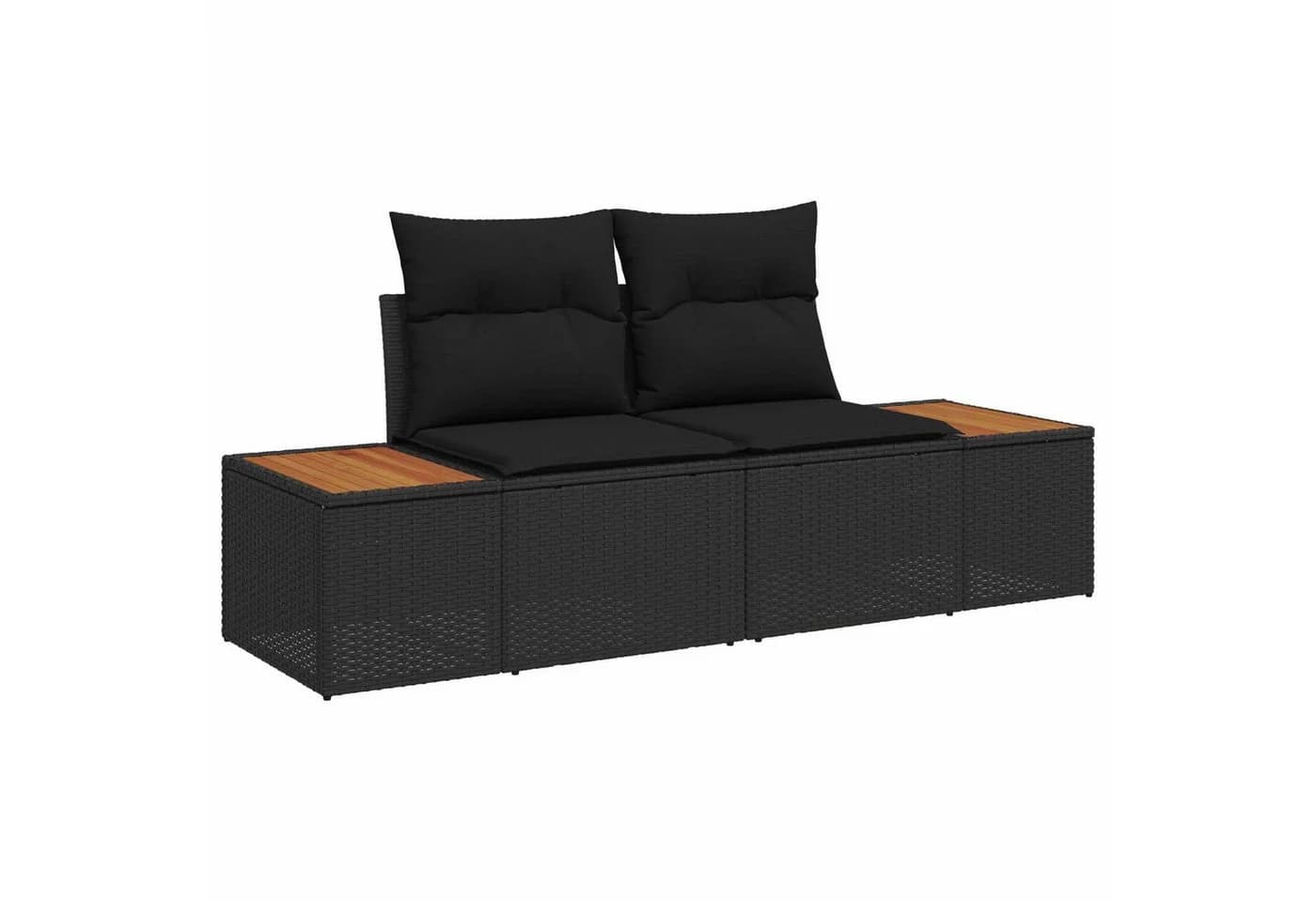 vidaXL Gartensofa-Set 4-tlg. Schwarz Poly-Rattan mit Stauraum - Bild 4