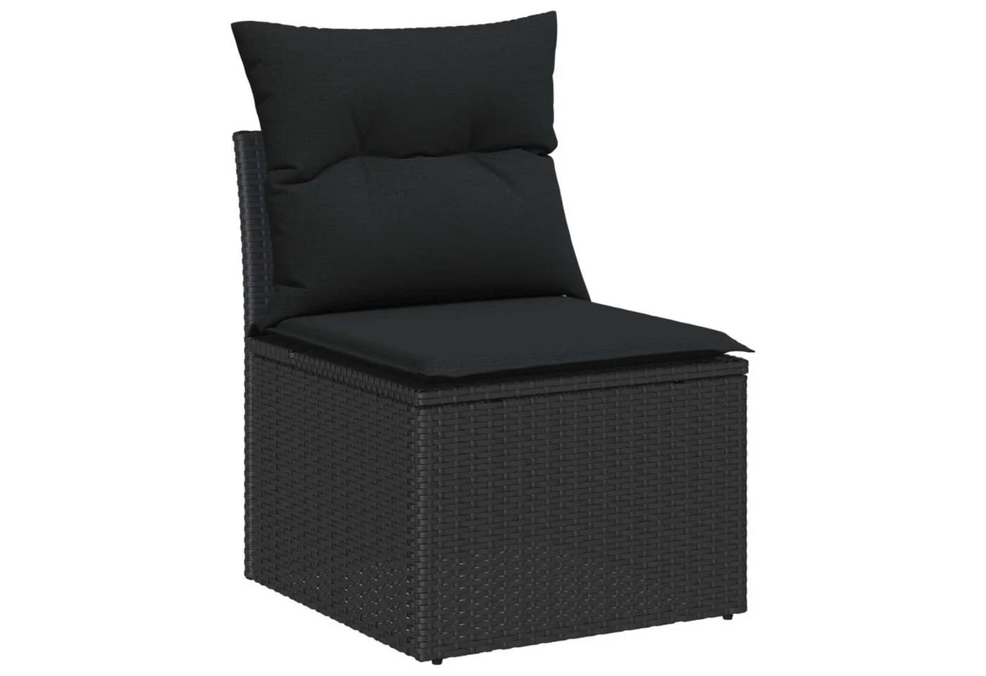 vidaXL Gartensofa-Set 4-tlg. Schwarz Poly-Rattan mit Stauraum - Bild 5