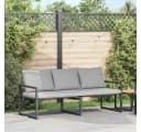 vidaXL Loungesofa Gartenmöbel mit Kissen Hellgrau Polyester Bild 1