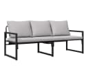 vidaXL Loungesofa Gartenmöbel mit Kissen Hellgrau Polyester Bild 2