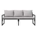 vidaXL Loungesofa Gartenmöbel mit Kissen Hellgrau Polyester Bild 4