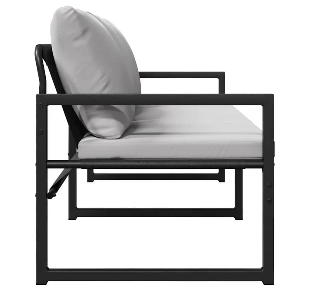vidaXL Loungesofa Gartenmöbel mit Kissen Hellgrau Polyester - Bild 5