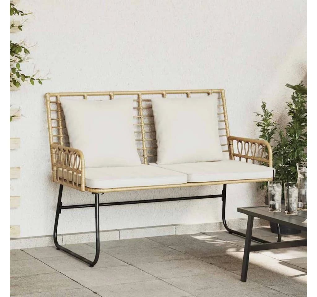 vidaXL Gartenlounge-Set Gartenbank Braun Beige Poly-Rattan
